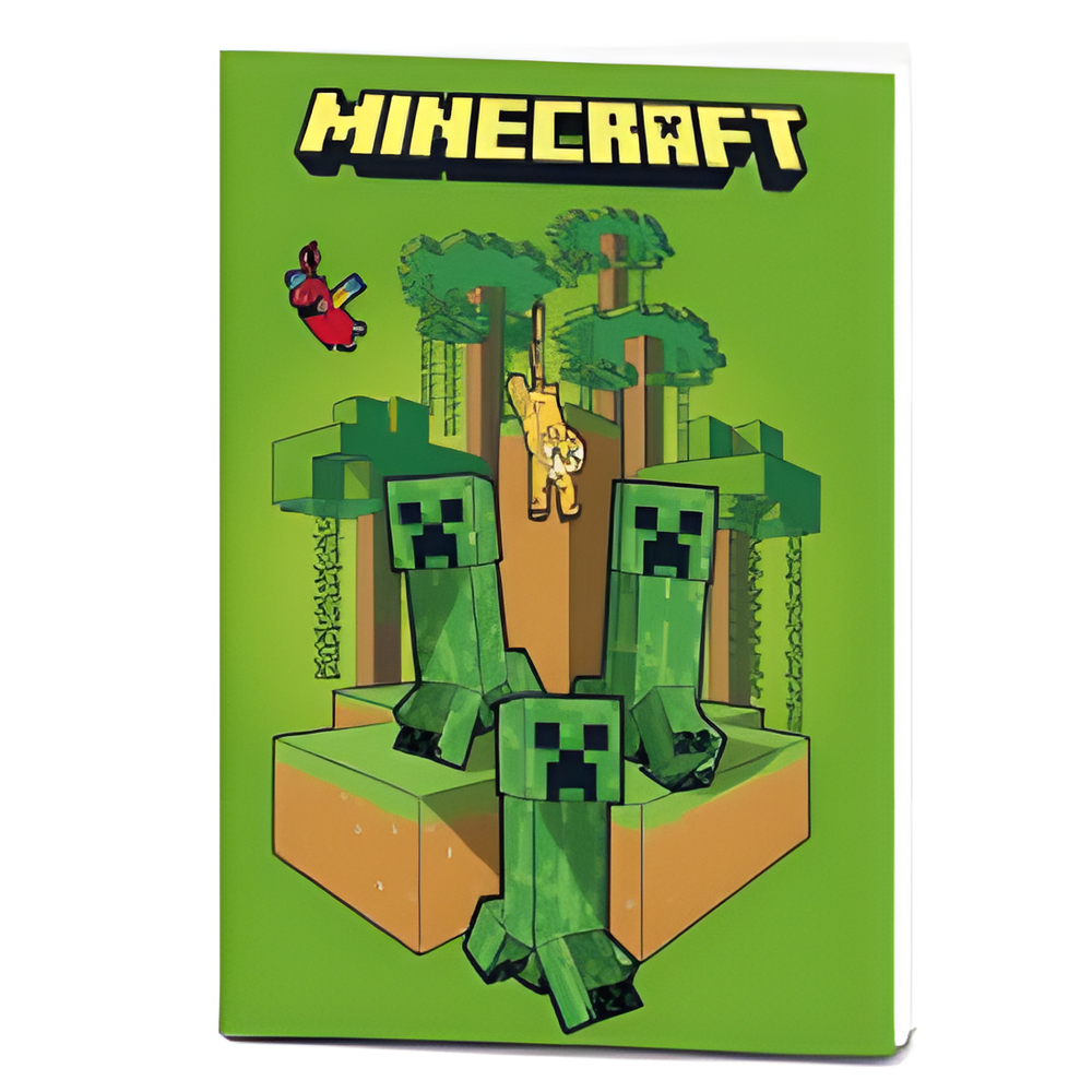 Cuaderno A5 Minecraft verde con varios Creepers