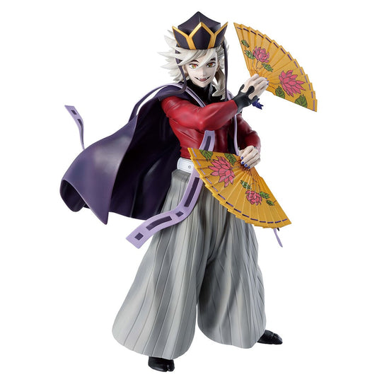 Figura de Doma Upper Two Ver. 2 de Demon Slayer con abanicos florales