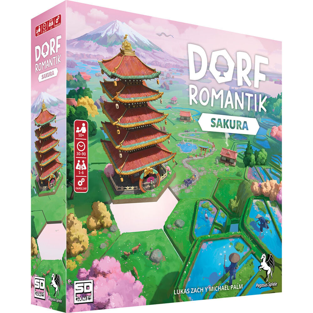 Caja de Dorfromantik: Sakura, juego de mesa ambientado en Japón