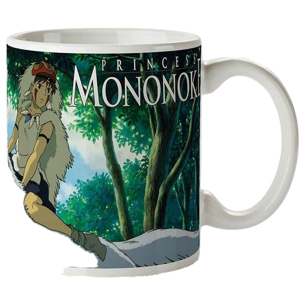 Taza de cerámica de La Princesa Mononoke con San y bosque ilustrado