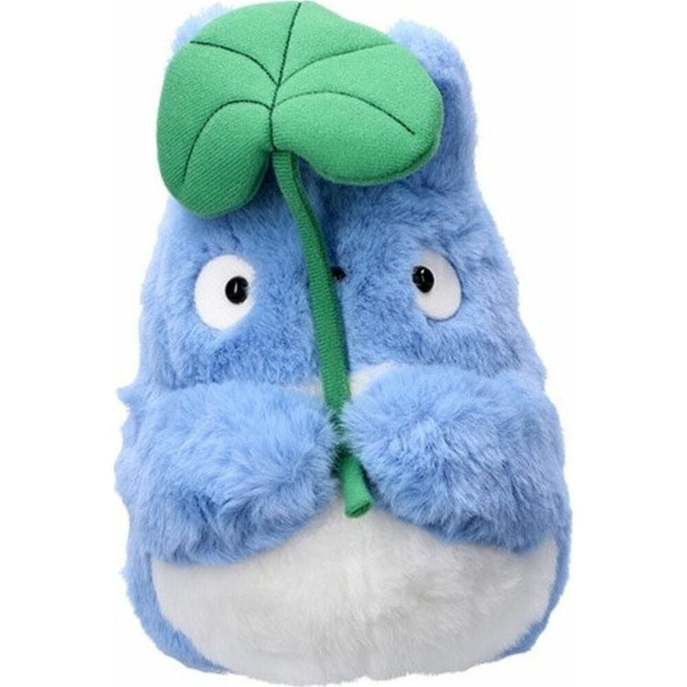 Peluche Totoro azul Nakayoshi con hoja verde