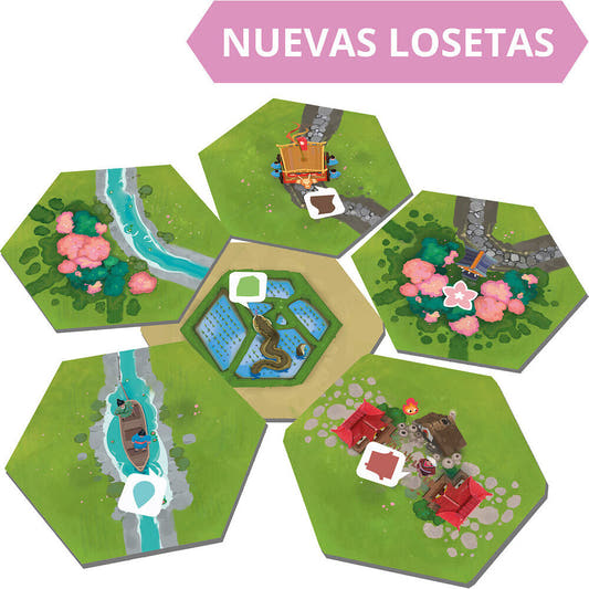 Caja de Dorfromantik: Sakura, juego de mesa ambientado en Japón - 4