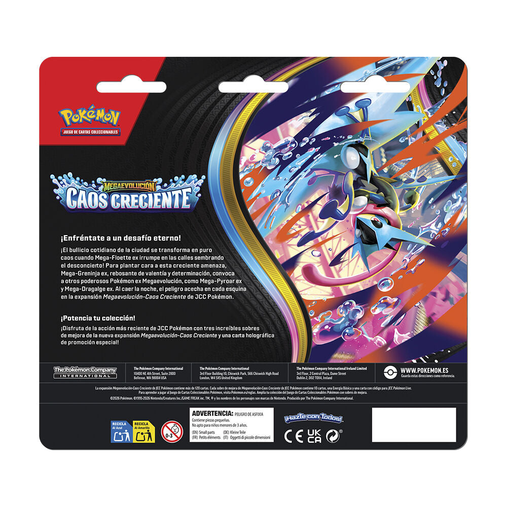 Blíster Pokémon TCG Caos Creciente con tres sobres y carta promocional de Charmeleon - 2