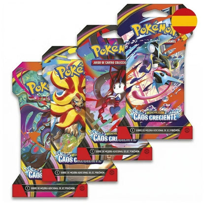 Sobre de cartas JCC Pokémon Caos Creciente Megaevolución en español