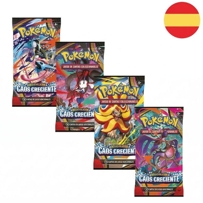 Sobre de cartas Pokémon JCC Mega Evolución Caos Creciente