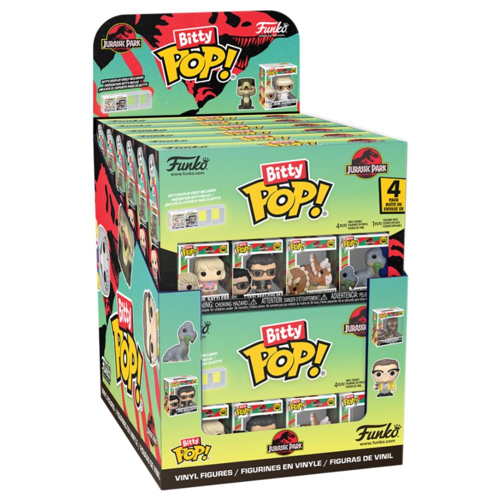 Blíster FUNKO Bitty POP! Jurassic Park con cuatro figuras de vinilo