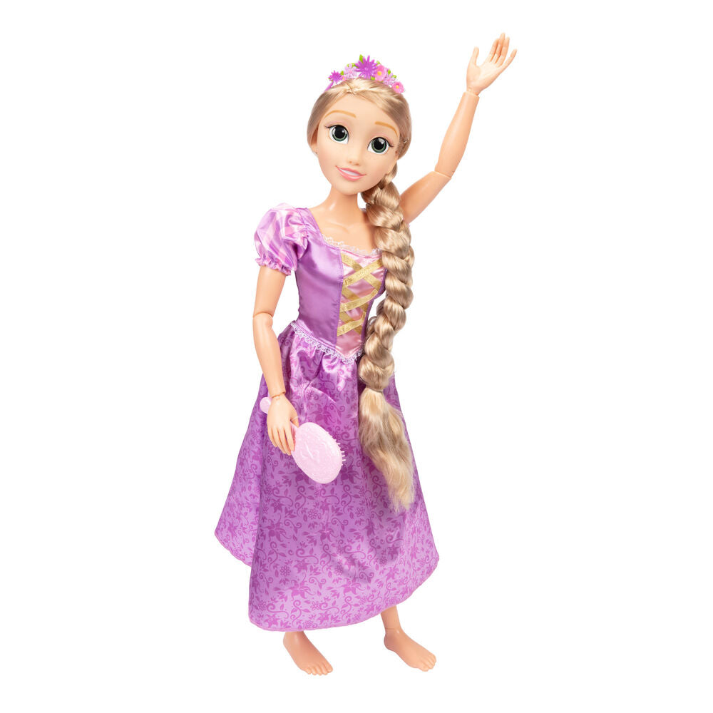 Muñeca Rapunzel Disney Enredados de 80 cm con vestido morado y trenza larga - 2