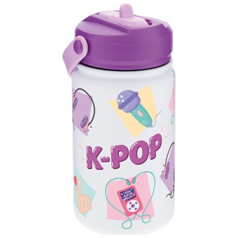 Botella térmica Ice Purple de 330 ml con diseño K-POP y tapa morada