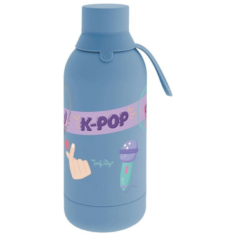 Botella térmica LOVELY STORY azul Petrol Blue de 500 ml con diseño K-POP
