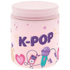 Vela aromática de rosas Lovely Story con diseño K-Pop en tarro rosa