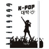 Cuaderno A5 Ice KPop de LOVELY STORY con cantante y público en blanco y negro