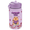 Botella térmica lila Time Capibara de LOVELY STORY con estampado floral
