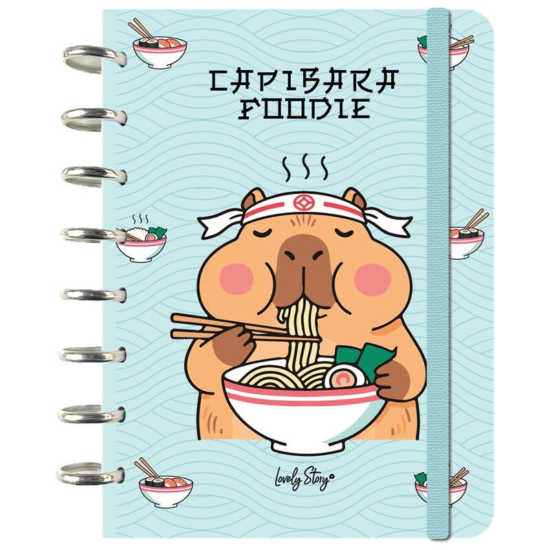 Cuaderno A5 Lovely Story Foodie con capibara comiendo ramen