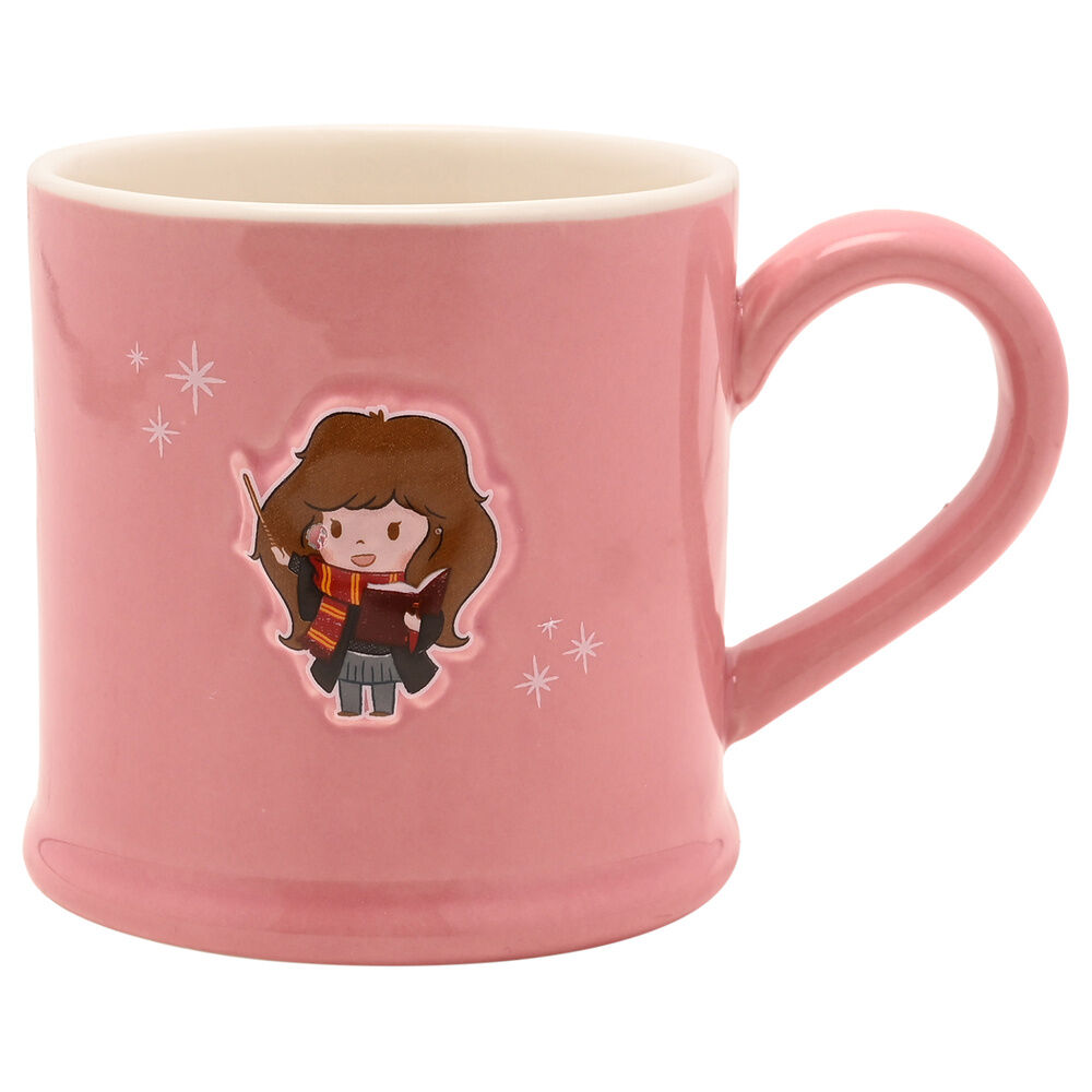 Taza rosa de cerámica de Hermione de Harry Potter con relieve