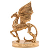 Figura dorada del Thestral de Harry Potter sobre base ovalada