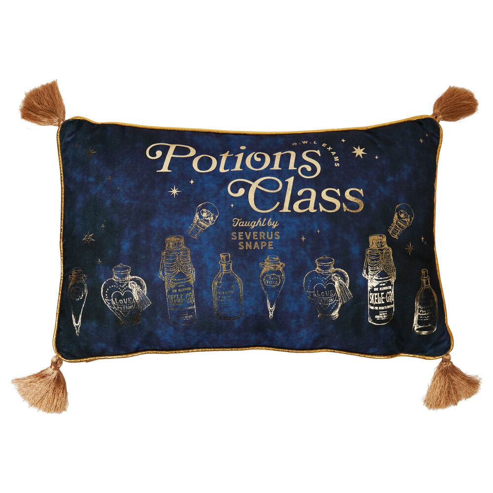 Cojín de terciopelo Harry Potter Potions Class con frascos de pociones y borlas