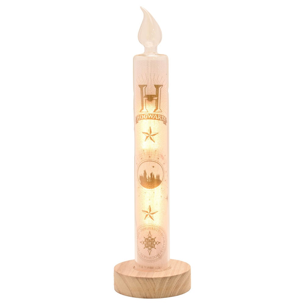 Vela LED Yule Ball de Harry Potter con diseño de Hogwarts y base decorativa