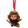 Adorno navideño de Hermione de Harry Potter sobre una escoba