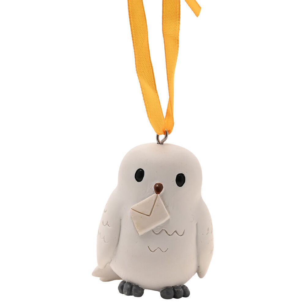 Adorno navideño de Hedwig de Harry Potter con sobre y cinta amarilla