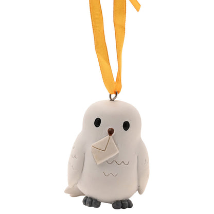 Adorno navideño de Hedwig de Harry Potter con sobre y cinta amarilla