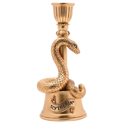 Portavelas 3D dorado con serpiente de Slytherin