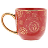 Taza de cerámica roja de Gryffindor con detalles dorados
