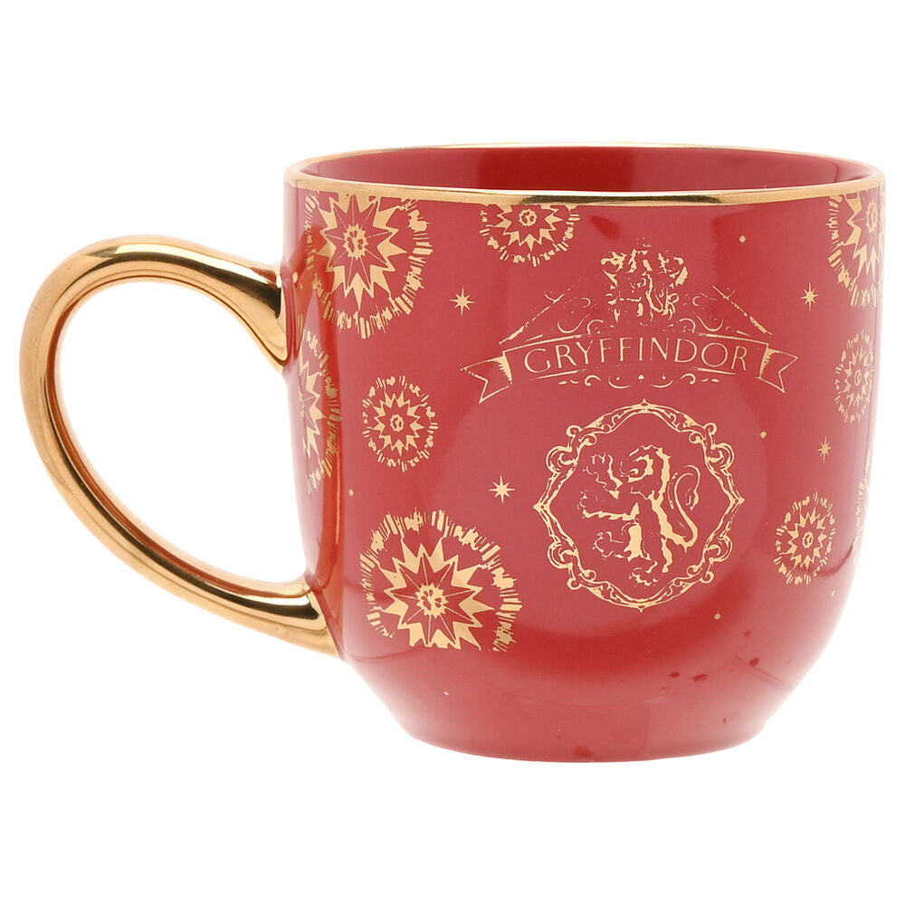 Taza de cerámica roja de Gryffindor con detalles dorados