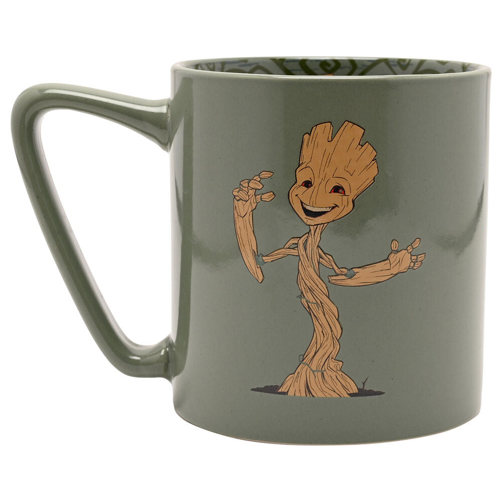 Taza de cerámica de Groot de Marvel con ilustración exterior