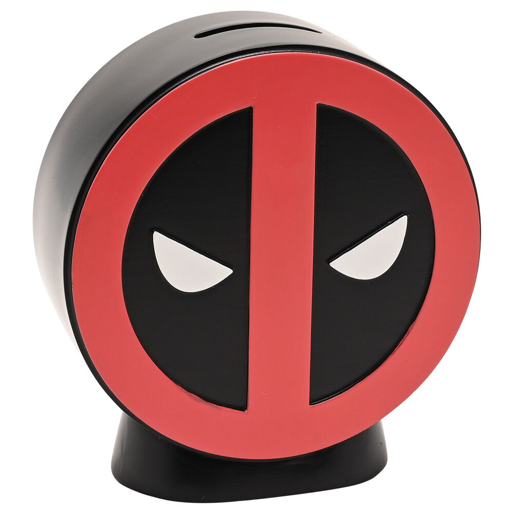 Hucha Deadpool Marvel roja y negra con ranura superior