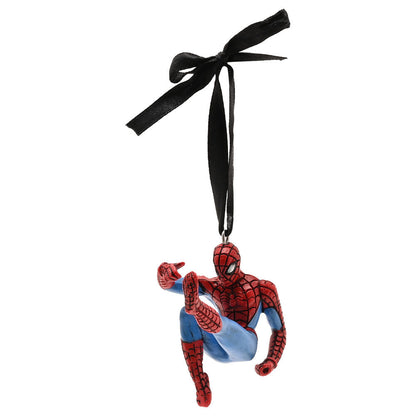 Adorno navideño de Spider-Man Marvel en resina con cinta negra