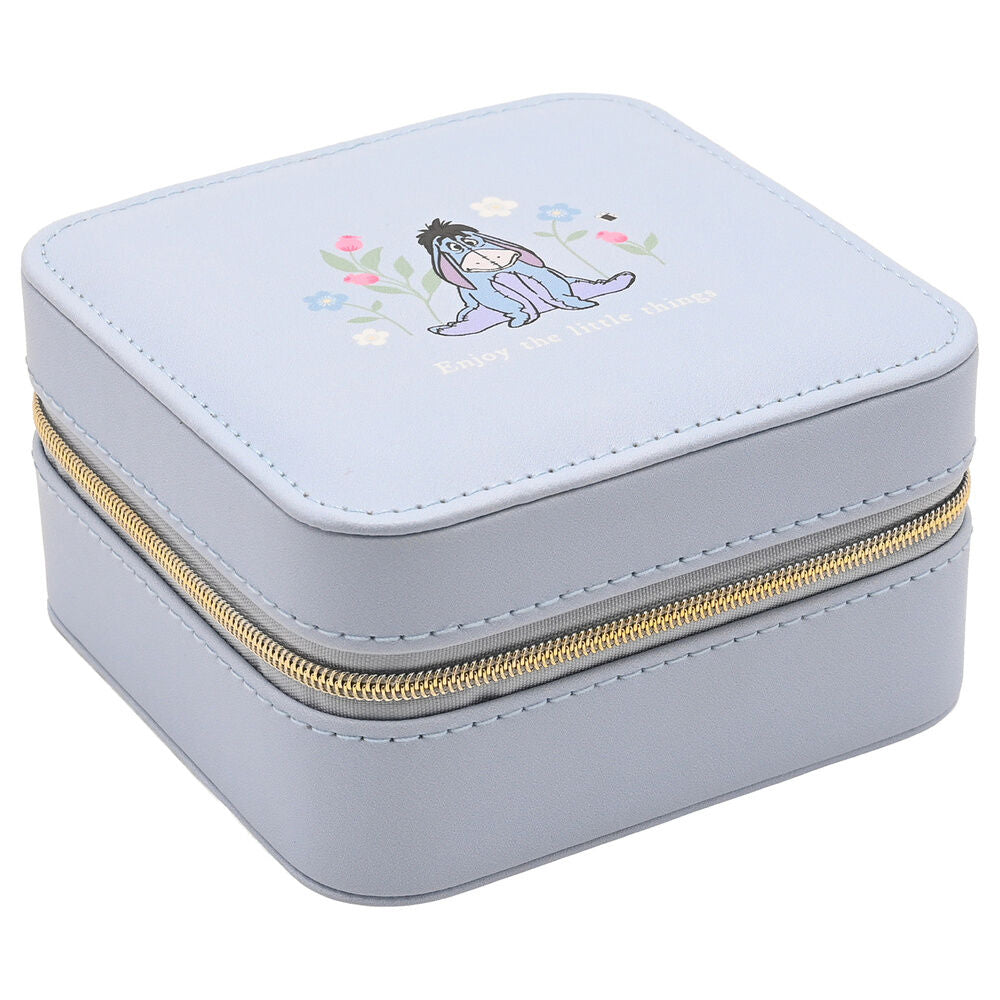 Joyero azul claro de Igor de Winnie the Pooh con bordado floral