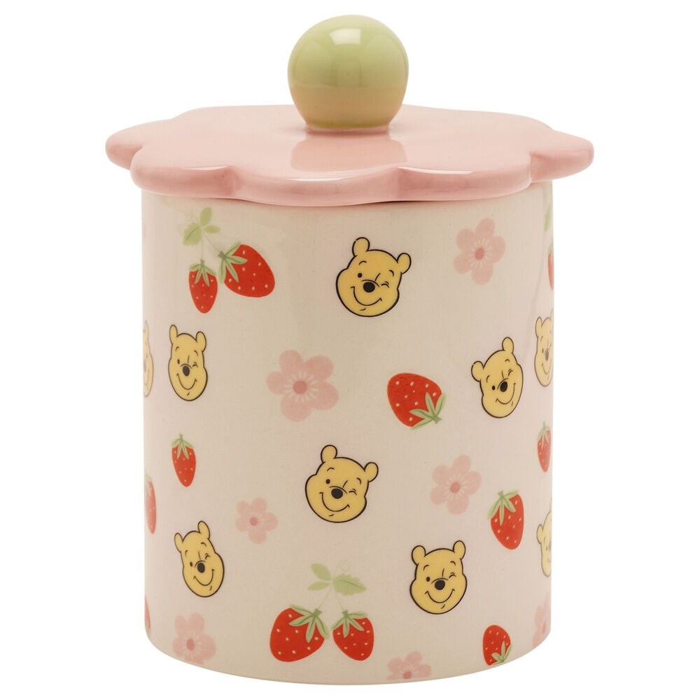 Tarro cerámico Flowers de Winnie the Pooh con tapa rosa