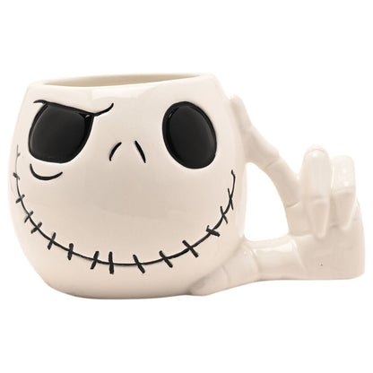Taza 3D de cerámica con el rostro de Jack Skellington y planta decorativa