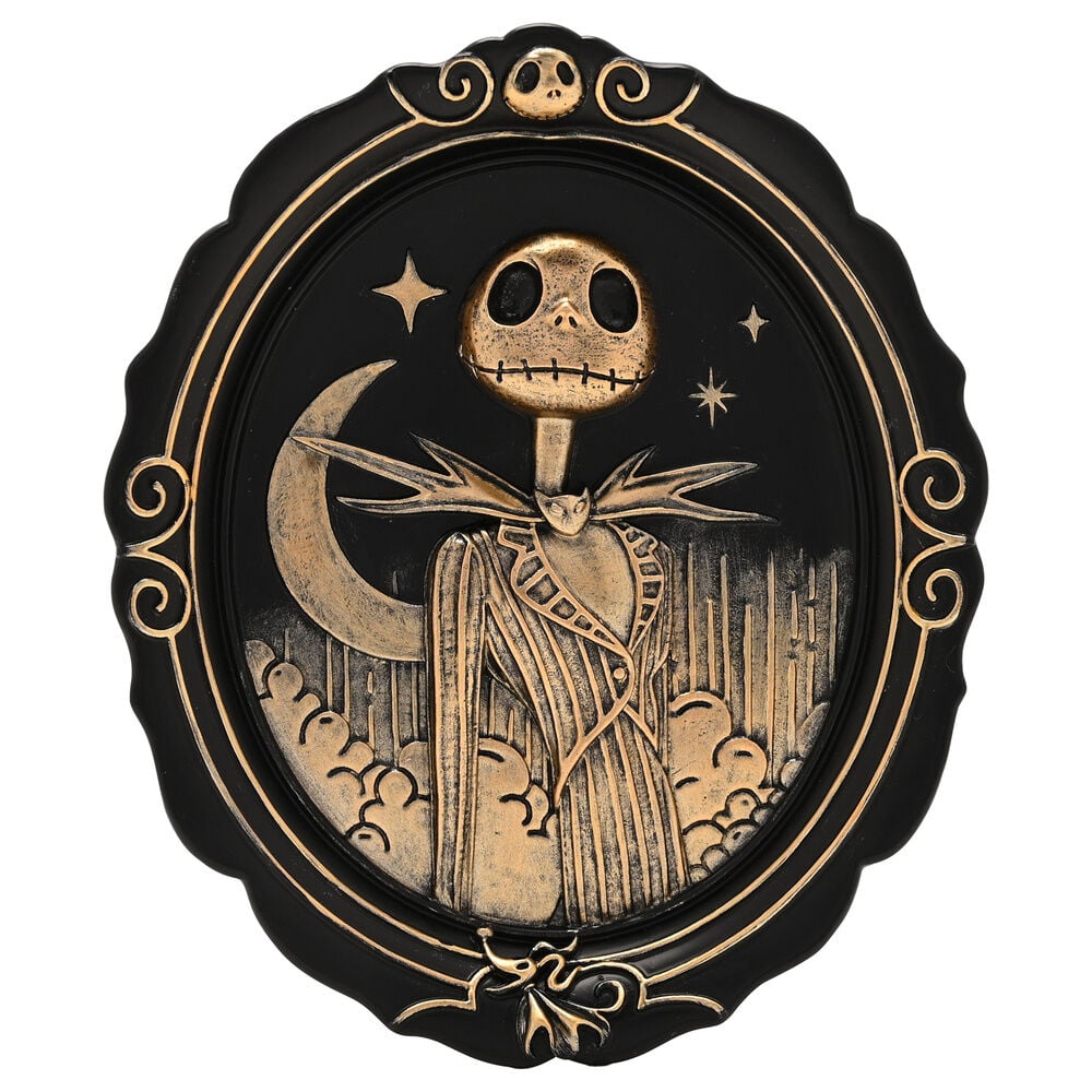 Placa de resina de Jack Skellington en negro y dorado