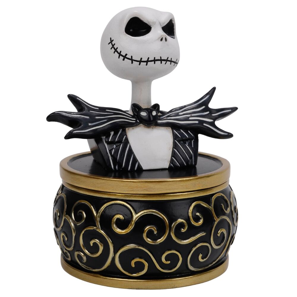 Bandeja decorativa de resina de Jack Skellington Disney en negro y dorado