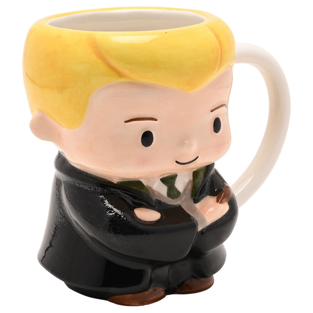 Taza 3D de cerámica de Draco Malfoy con túnica negra y corbata verde - 2
