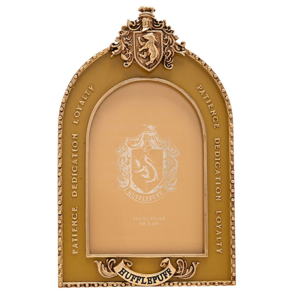 Marco de fotos dorado de Hufflepuff con escudo y tejón - 2