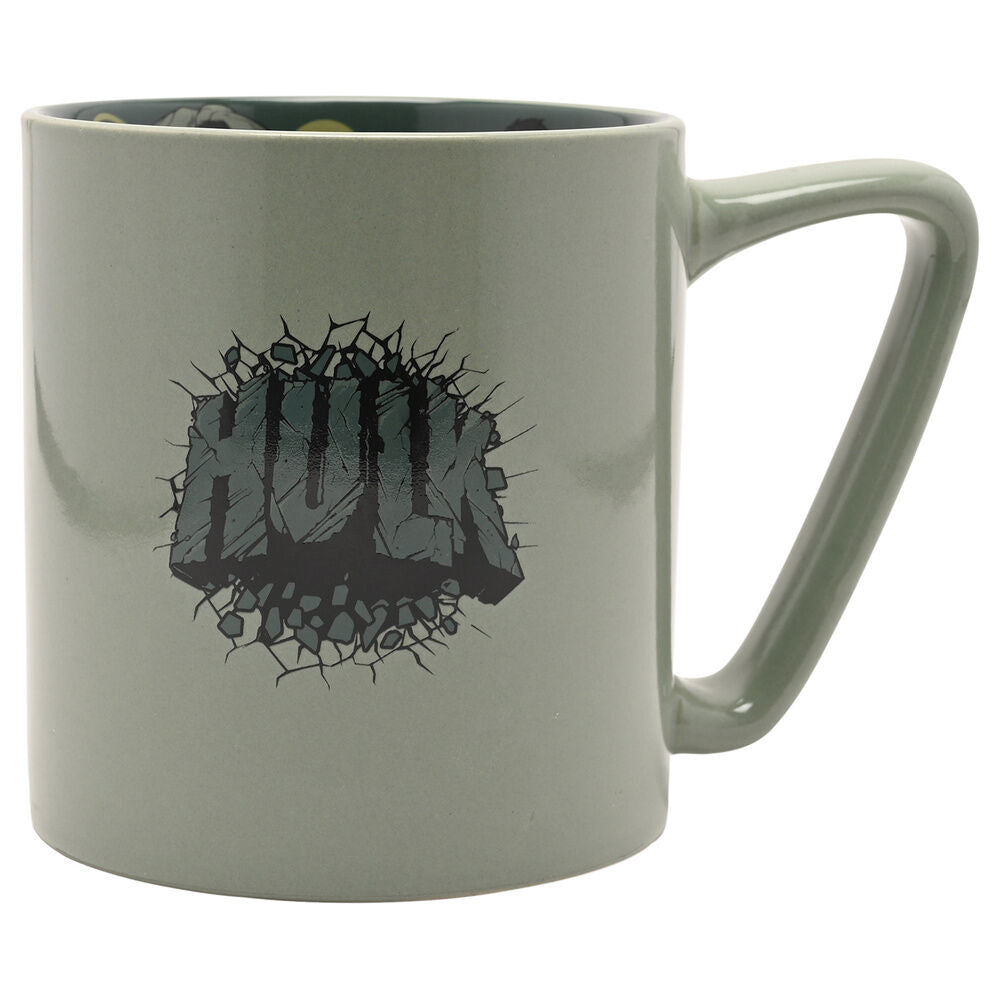 Taza de cerámica verde de Hulk Marvel con asa e ilustración frontal - 2