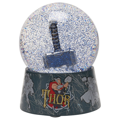 Bola de nieve de Thor Marvel con martillo y base decorada con relámpagos - 2