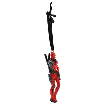 Adorno navideño de Deadpool Marvel de resina con cinta negra - 2