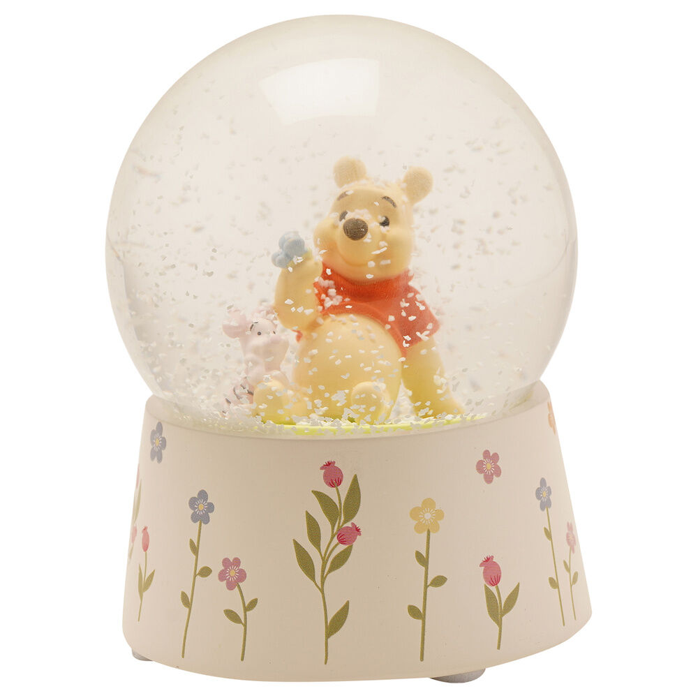 Bola de nieve Disney de Winnie the Pooh y Piglet con base floral - 2