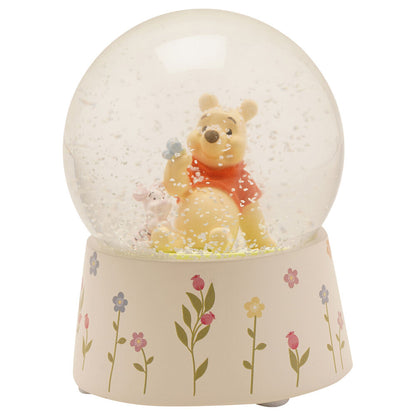 Bola de nieve Disney de Winnie the Pooh y Piglet con base floral - 2