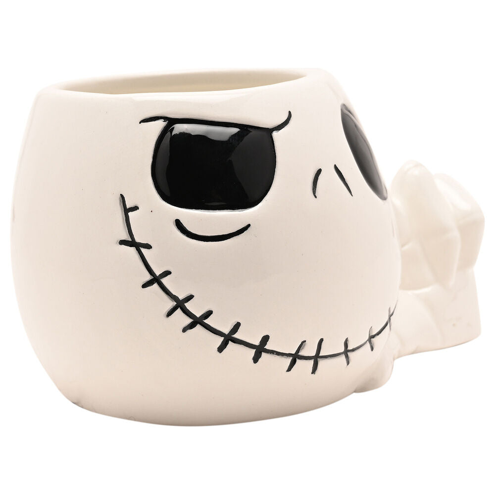 Taza 3D de cerámica con el rostro de Jack Skellington y planta decorativa - 2