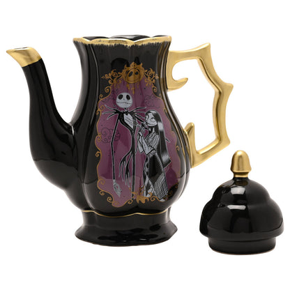 Tetera negra de cerámica de Pesadilla Antes de Navidad con Jack y Sally - 2
