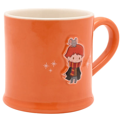 Taza naranja de cerámica con Ron de Harry Potter en relieve - 3