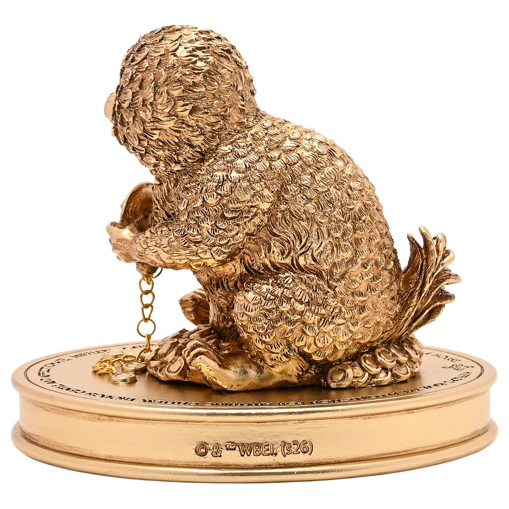 Figura dorada del Niffler de Harry Potter sobre base ovalada - 3
