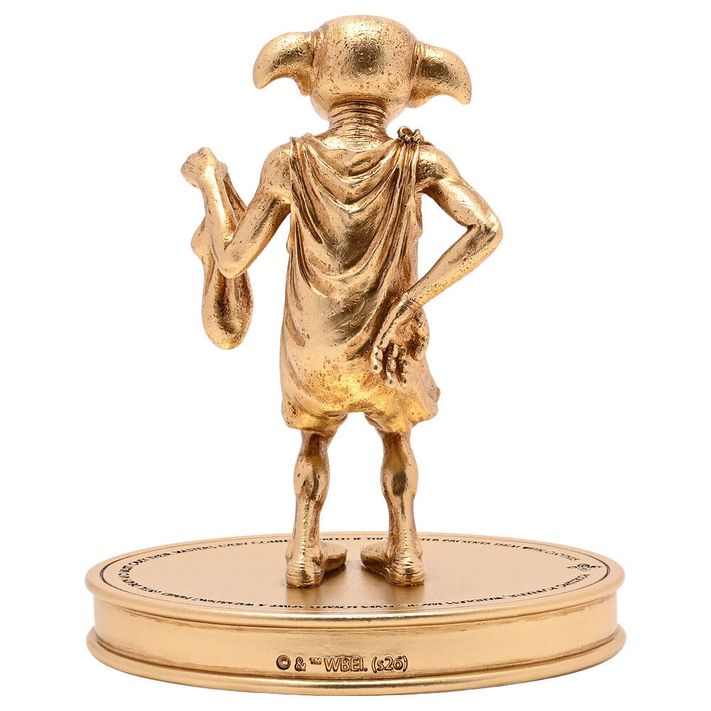 Figura dorada de Dobby de Harry Potter sobre base con inscripción - 3