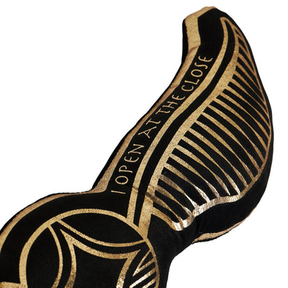 Cojín de terciopelo negro y dorado con diseño de Snitch de Harry Potter - 3