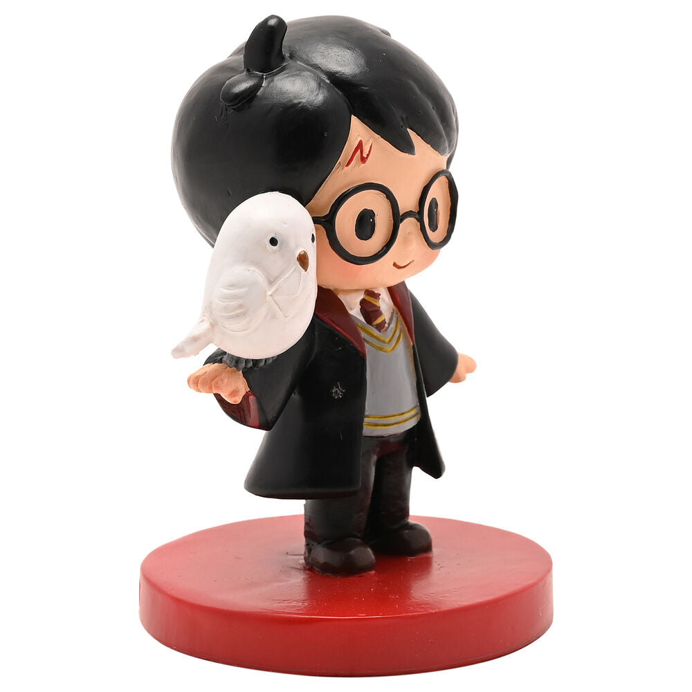 Figura estilizada de Harry Potter con un búho blanco sobre base roja - 3
