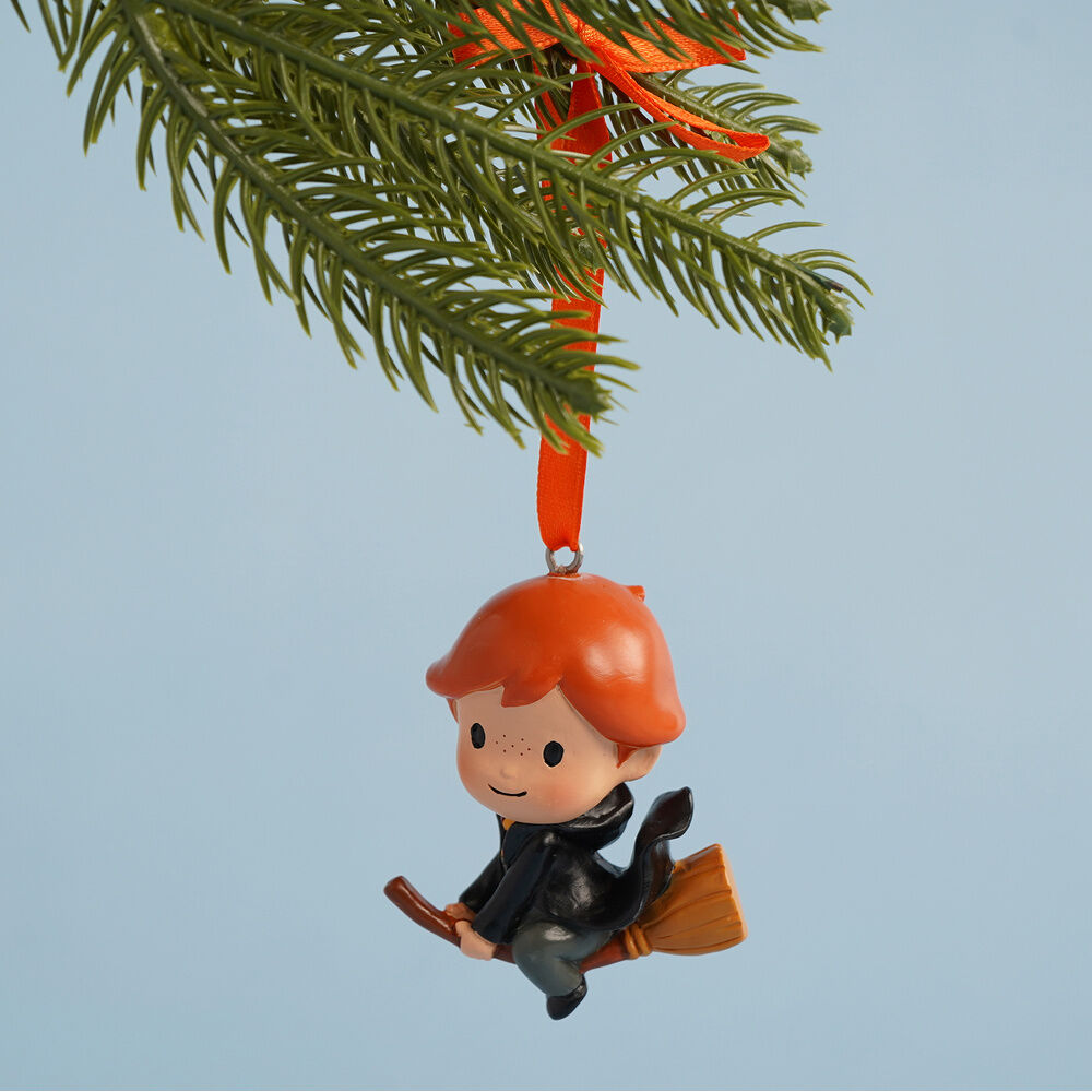 Adorno navideño de Ron de Harry Potter montado en una escoba - 3